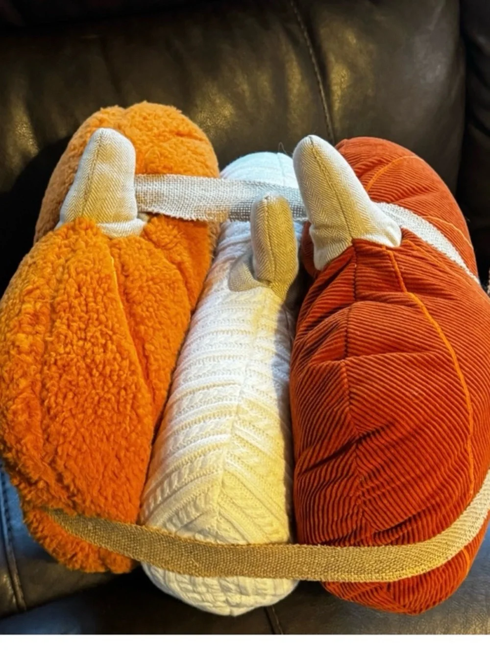 Autumn Corduroy & Sherpa Pumpkin Throw Pillow Set - Orange Rachel Ashwell